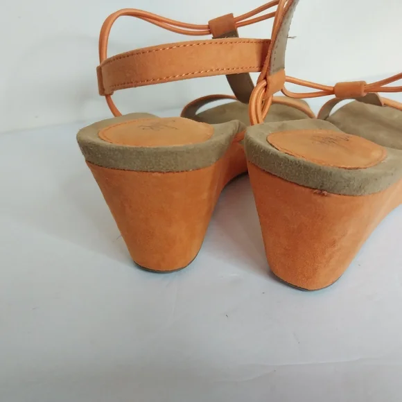 Style & Co. Size 8.5M Orange T-Strap Mulan Wedge Sandals for Women - Picture 6 of 9